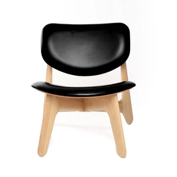 Slab loungestuoli päällystetty istuin - Natural oak-black leather - Tom Dixon