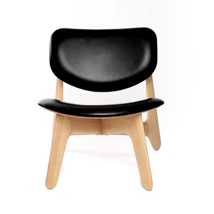 Slab loungestuoli päällystetty istuin, Natural oak-black leather Tom Dixon