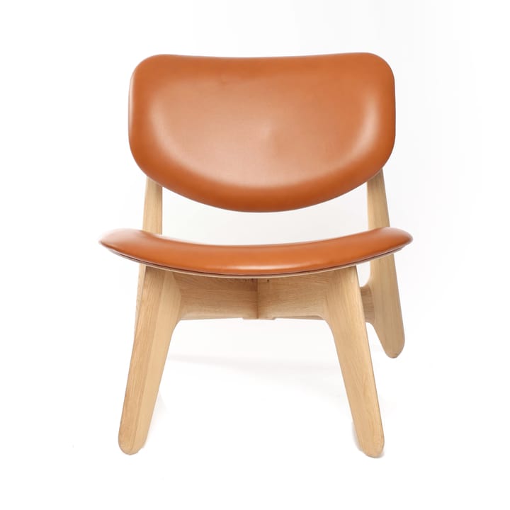 Slab loungestuoli päällystetty istuin - Natural oak-cognac leather - Tom Dixon