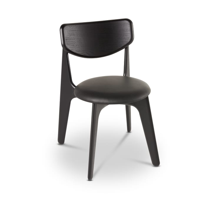 Slab ruokatuoli verhoiltu istuin - Black oak-black leather - Tom Dixon