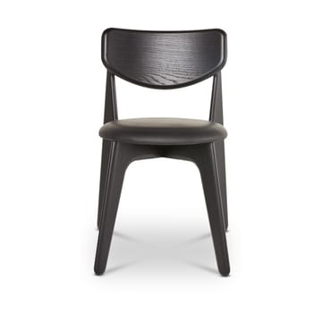 Slab ruokatuoli verhoiltu istuin - Black oak-black leather - Tom Dixon