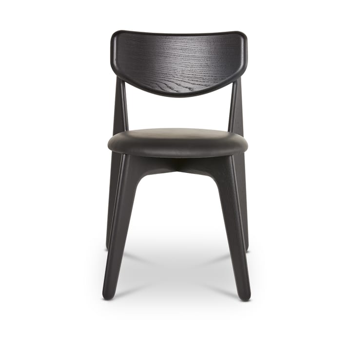 Slab ruokatuoli verhoiltu istuin, Black oak-black leather Tom Dixon