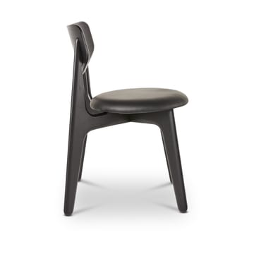 Slab ruokatuoli verhoiltu istuin - Black oak-black leather - Tom Dixon