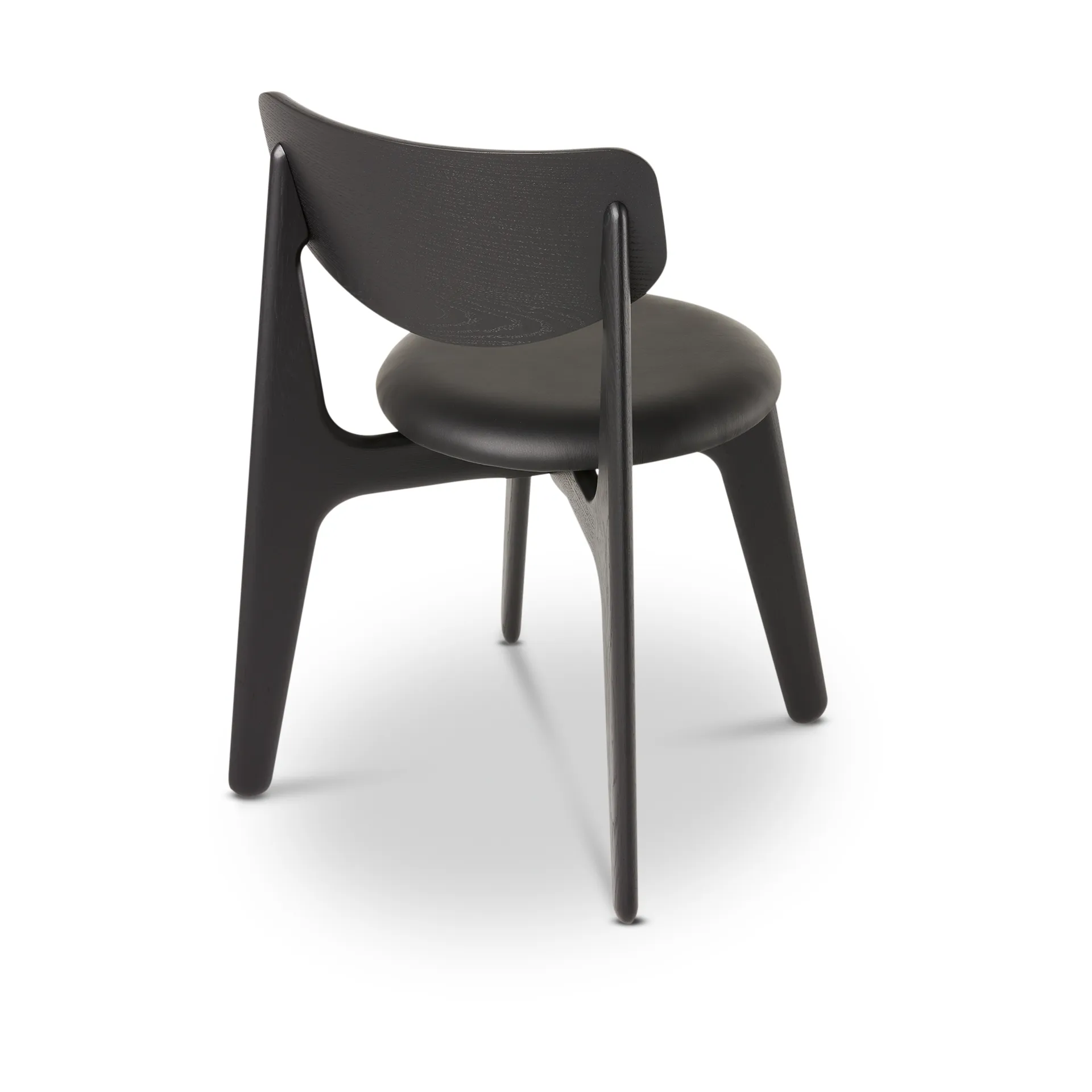 Slab ruokatuoli verhoiltu istuin, Black oak-black leather Tom Dixon