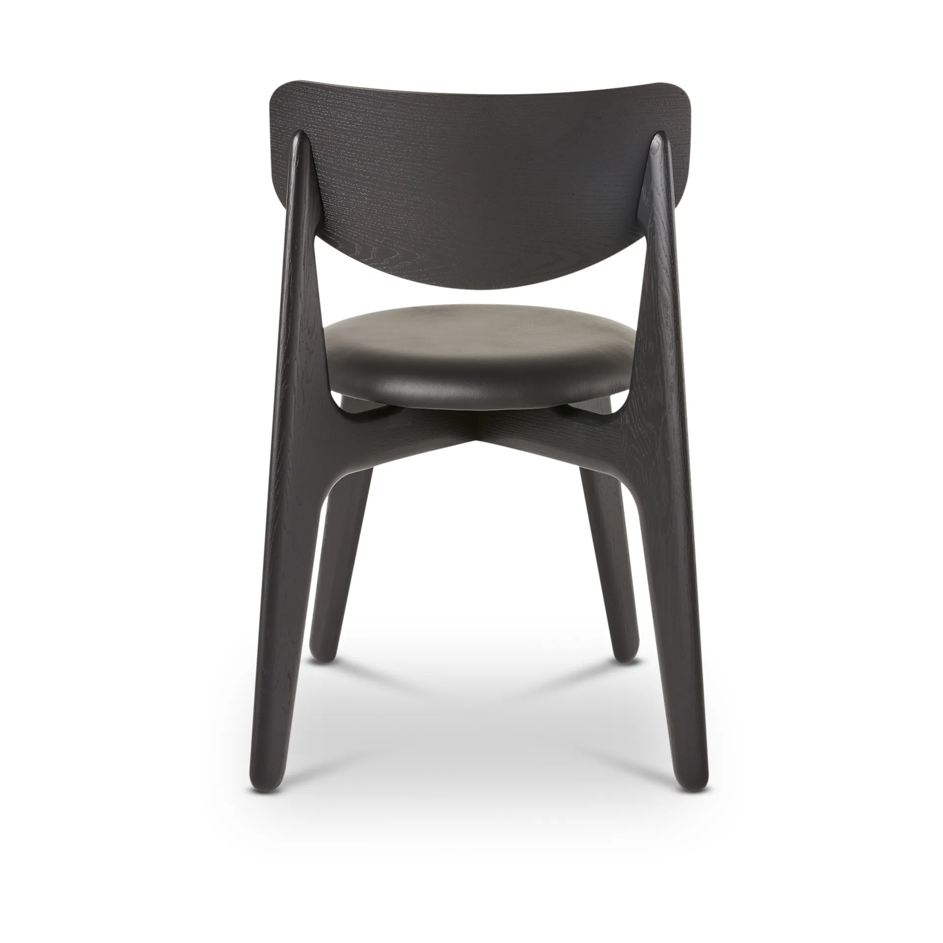 Slab ruokatuoli verhoiltu istuin, Black oak-black leather Tom Dixon