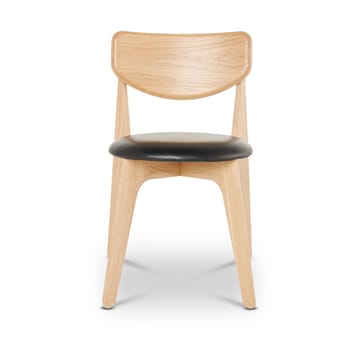 Slab ruokatuoli verhoiltu istuin - Natural oak-black leather - Tom Dixon