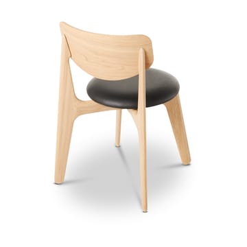 Slab ruokatuoli verhoiltu istuin - Natural oak-black leather - Tom Dixon