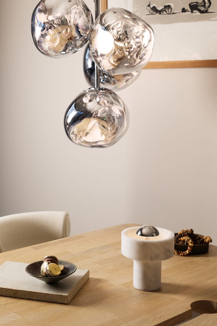 Stone Portable LED -pöytävalaisin 28 cm, Marble-silver Tom Dixon