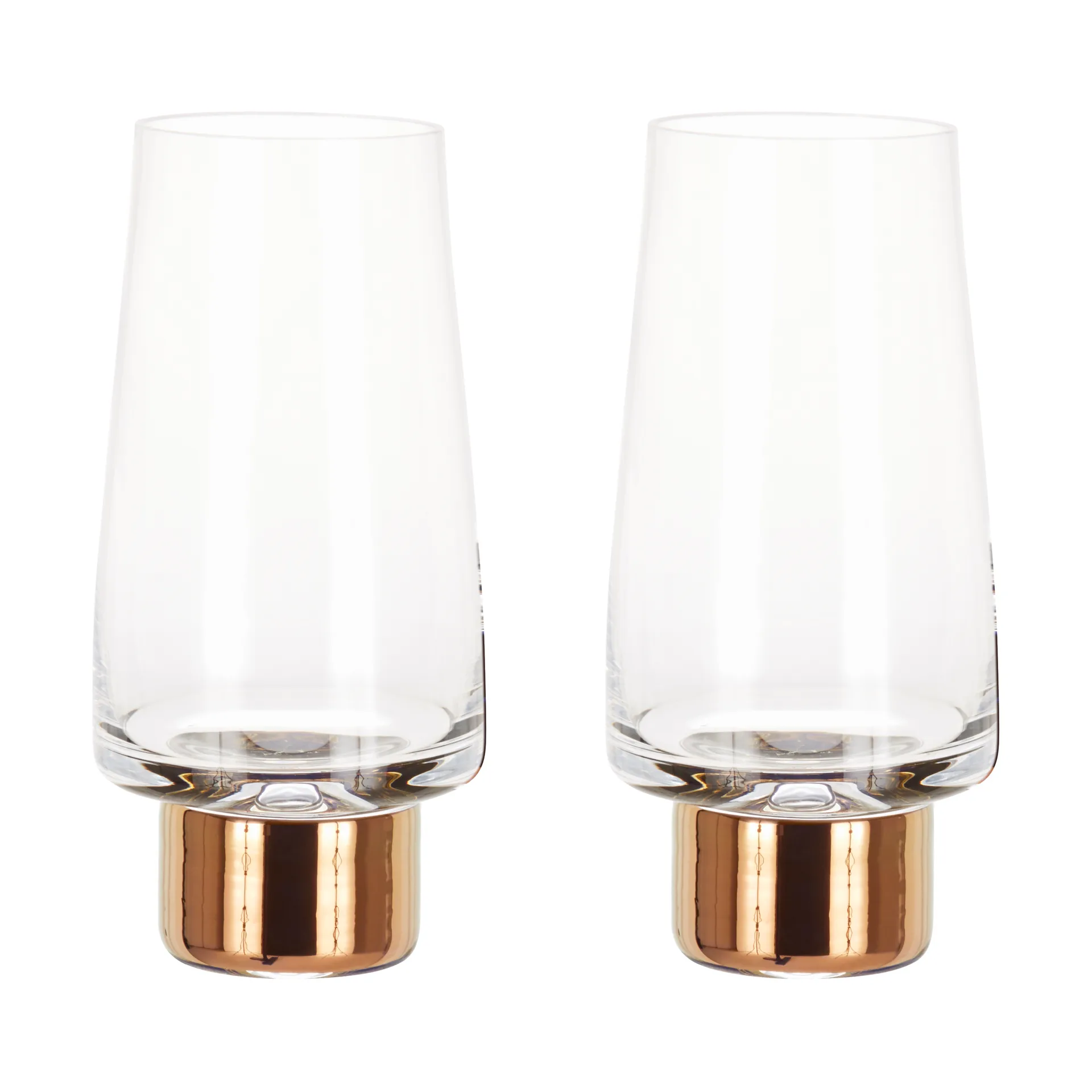 Tank High Ball juomalasi 38 cl 2-pack, Clear-copper Tom Dixon