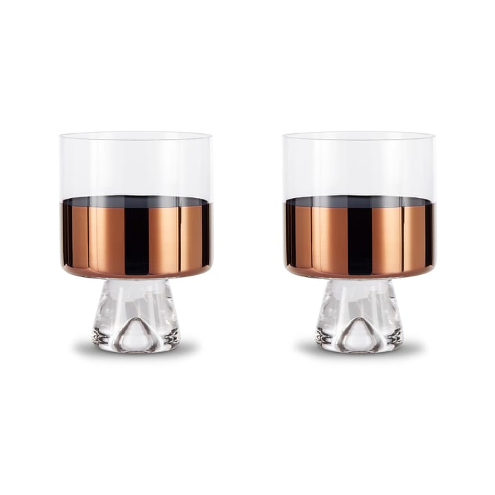 Tank Low Ball juomalasi 24 cl 2-pack - Clear-copper - Tom Dixon