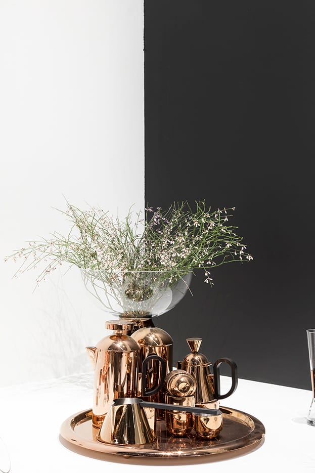 Tank maljakko iso 36 cm, Clear-copper Tom Dixon