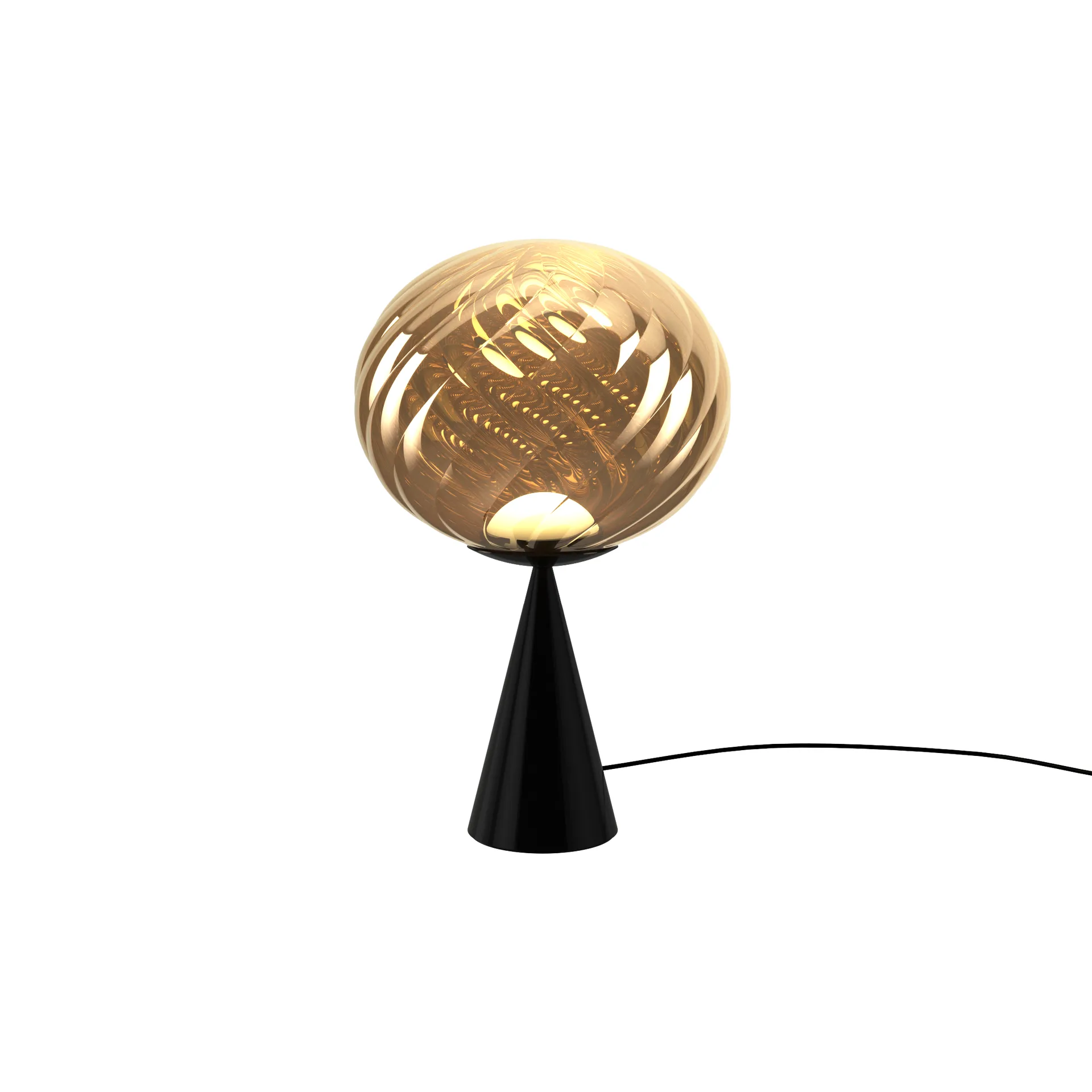 Whirl cone fat pöytälamppu, Kulta musta Tom Dixon