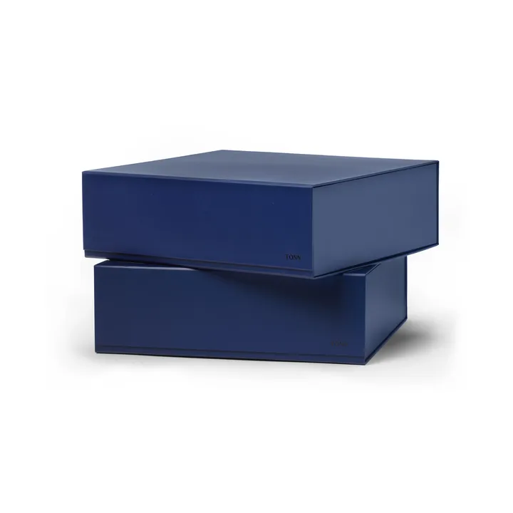 Pac box säilytyslaatikko - Keskiyönsininen, suuri 32,5×10,5×30 cm, 2‑pakkaus - TÔNN furniture