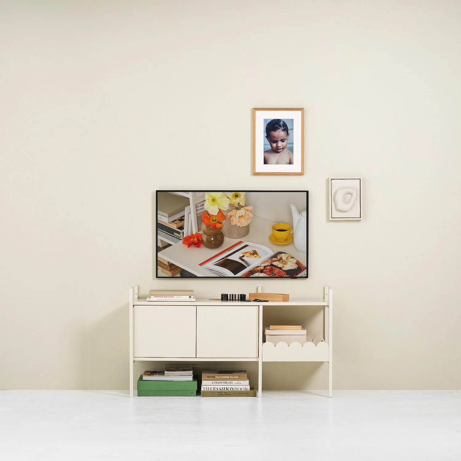 Portal tv-taso 123 cm - Off-white,  TÔNN furniture