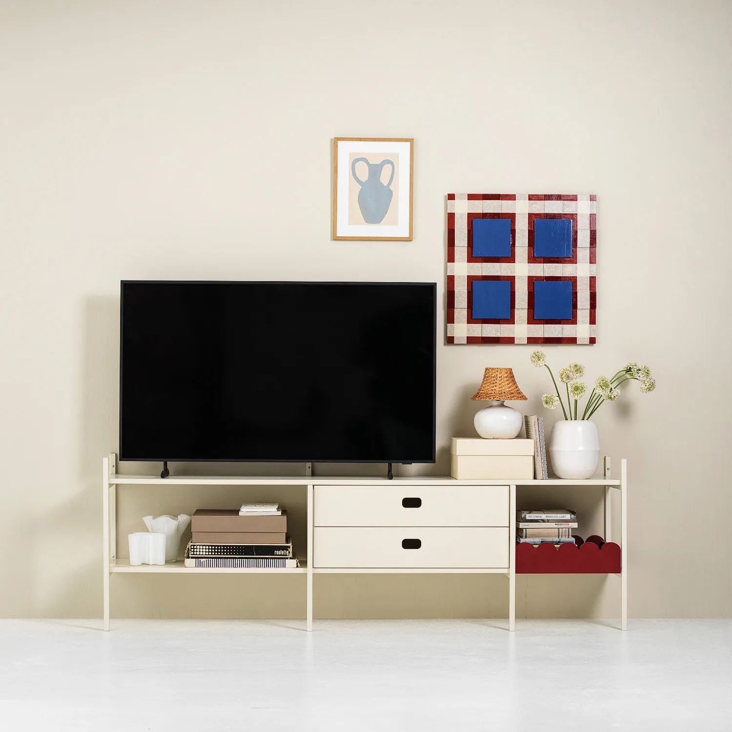 Portal tv-taso 201 cm - Off-white,  TÔNN furniture