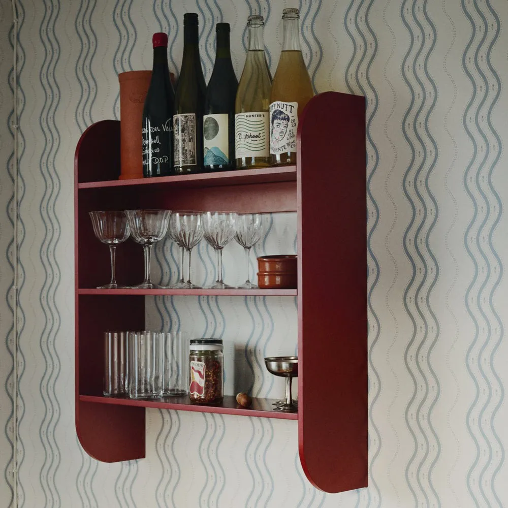 Strapats seinähylly 62x73,6 cm, Burgundy TÔNN furniture