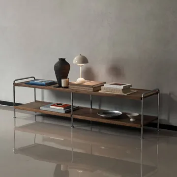 Alima NDS4 konsolihylly - Lakattu pähkinä-kromi, 162x42x38 cm - &Tradition