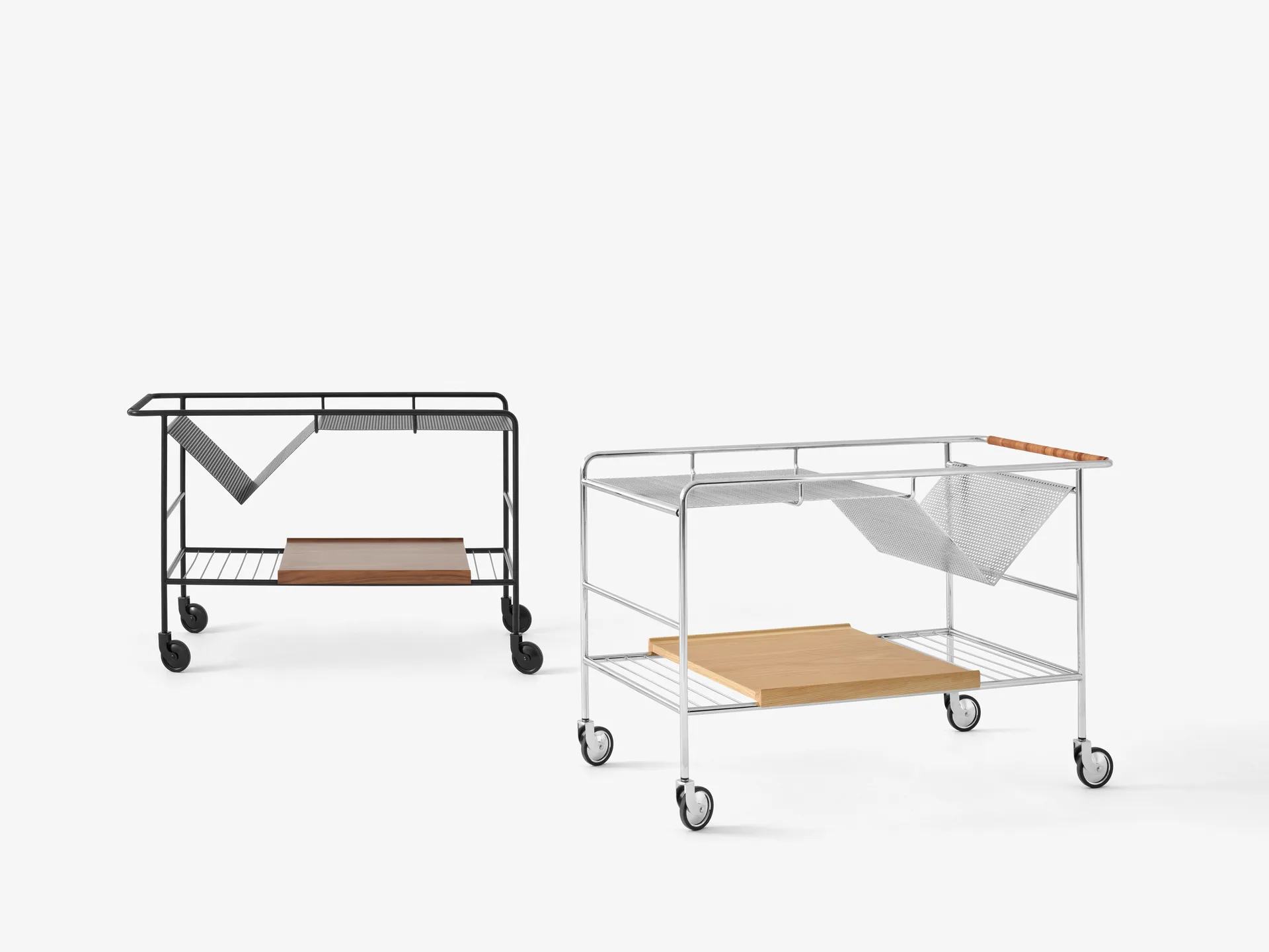 Alima säilytysvaunu lakattu tammi, Chrome & lacquered oak &Tradition