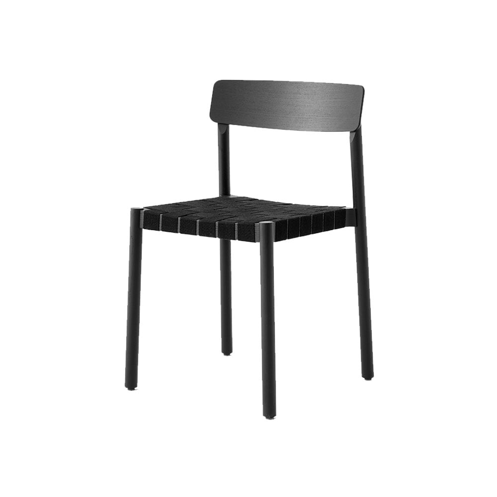 &Tradition Betty TK1 tuoli Black, musta punottu pellavanauhaistuinosa