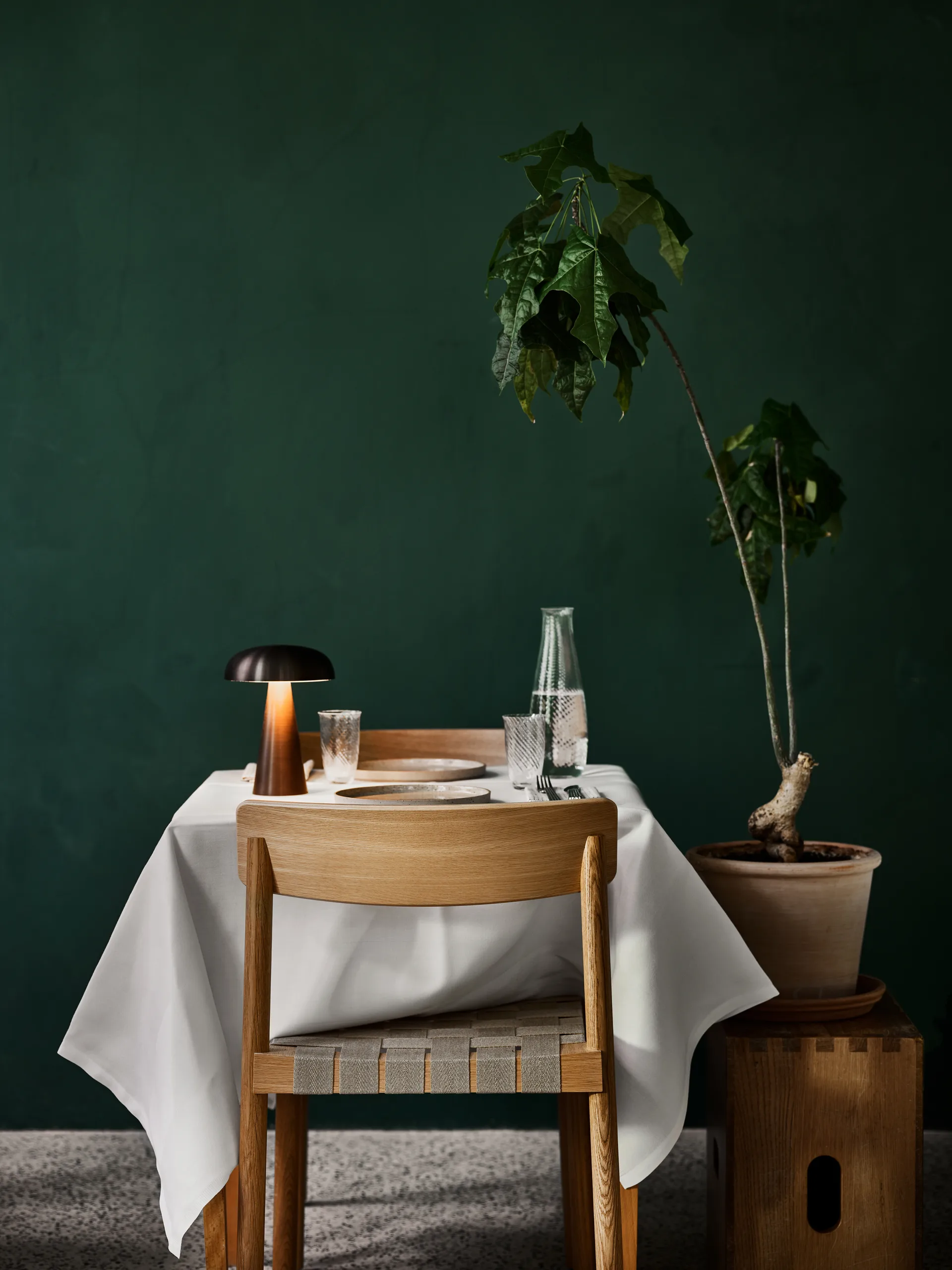 Betty TK1 tuoli, Tammi luonnollinen-punottu pellavanauhaistuin, 2-pakkaus,  &Tradition