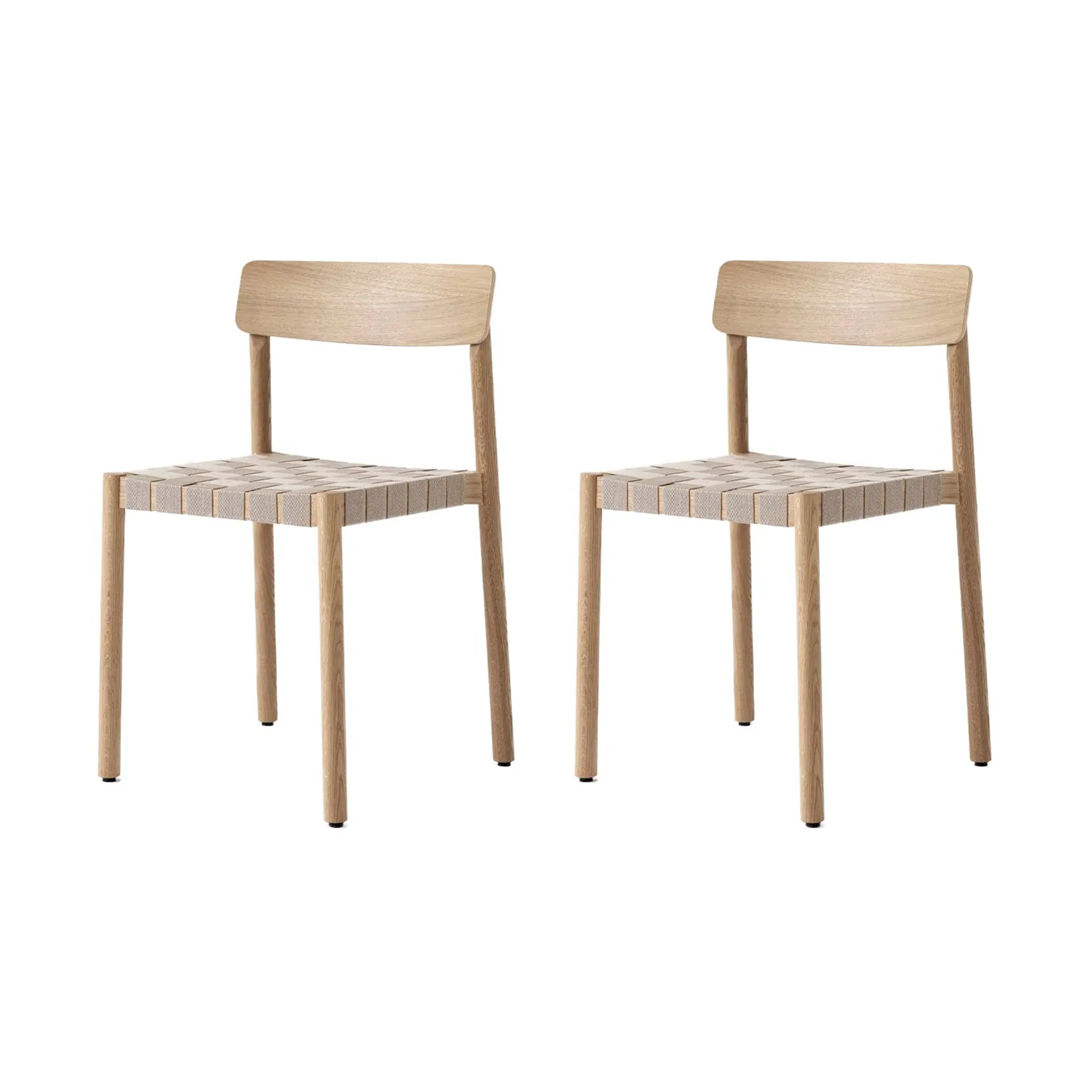 Betty TK1 tuoli, Tammi luonnollinen-punottu pellavanauhaistuin, 2-pakkaus,  &Tradition