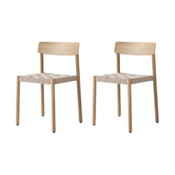 Betty TK1 tuoli, Tammi luonnollinen-punottu pellavanauhaistuin, 2-pakkaus - &Tradition