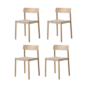Betty TK1 tuoli, Tammi luonnollinen-punottu pellavanauhaistuin, 4-pakkaus - &Tradition
