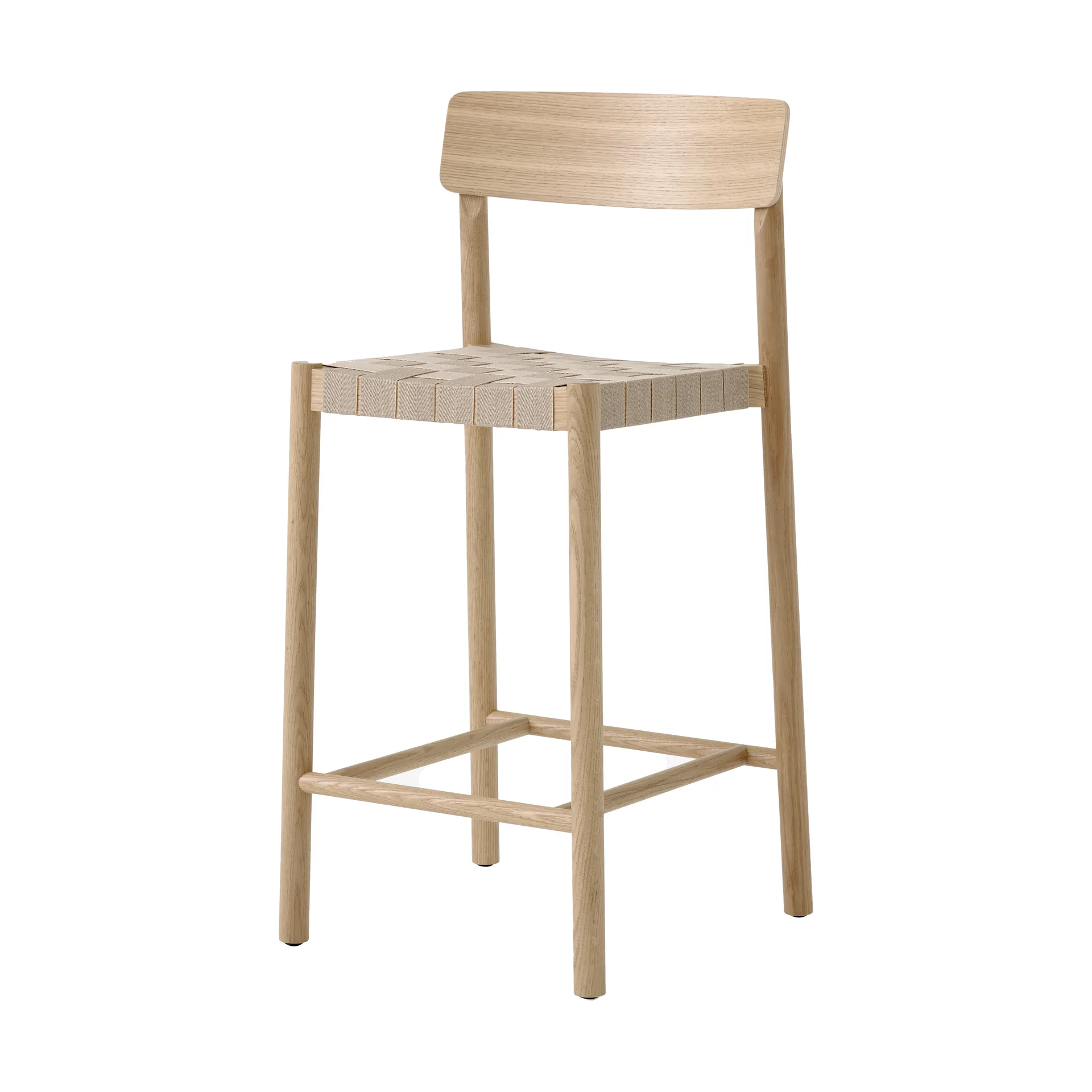 Betty TK12 Counter Chair baarituoli 65 cm, Luonnonvärinen pellava-lakattu tammi &Tradition