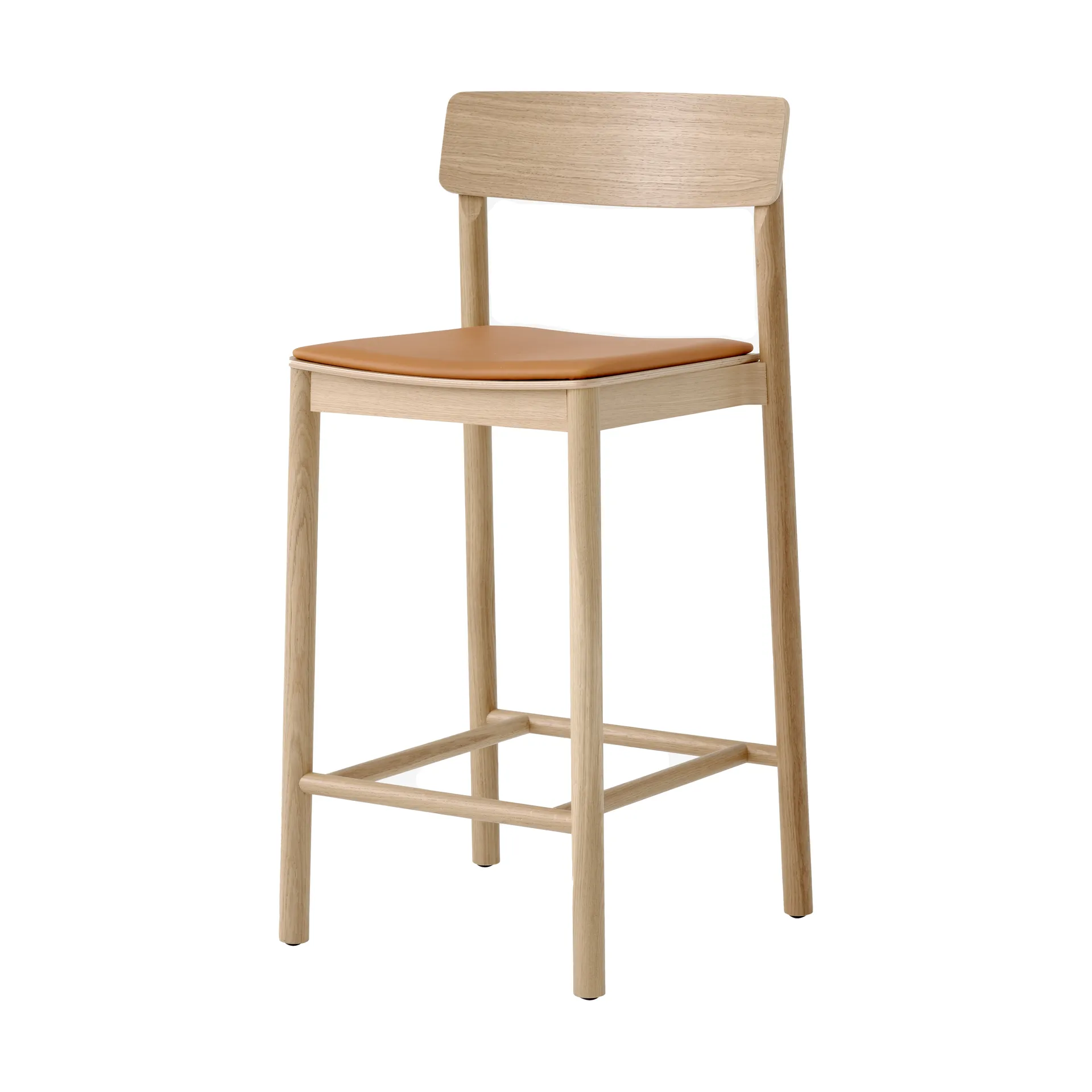 Betty TK14 Counter Chair baarituoli 65 cm, Noble konjakinvärinen nahka-lakattu tammi &Tradition