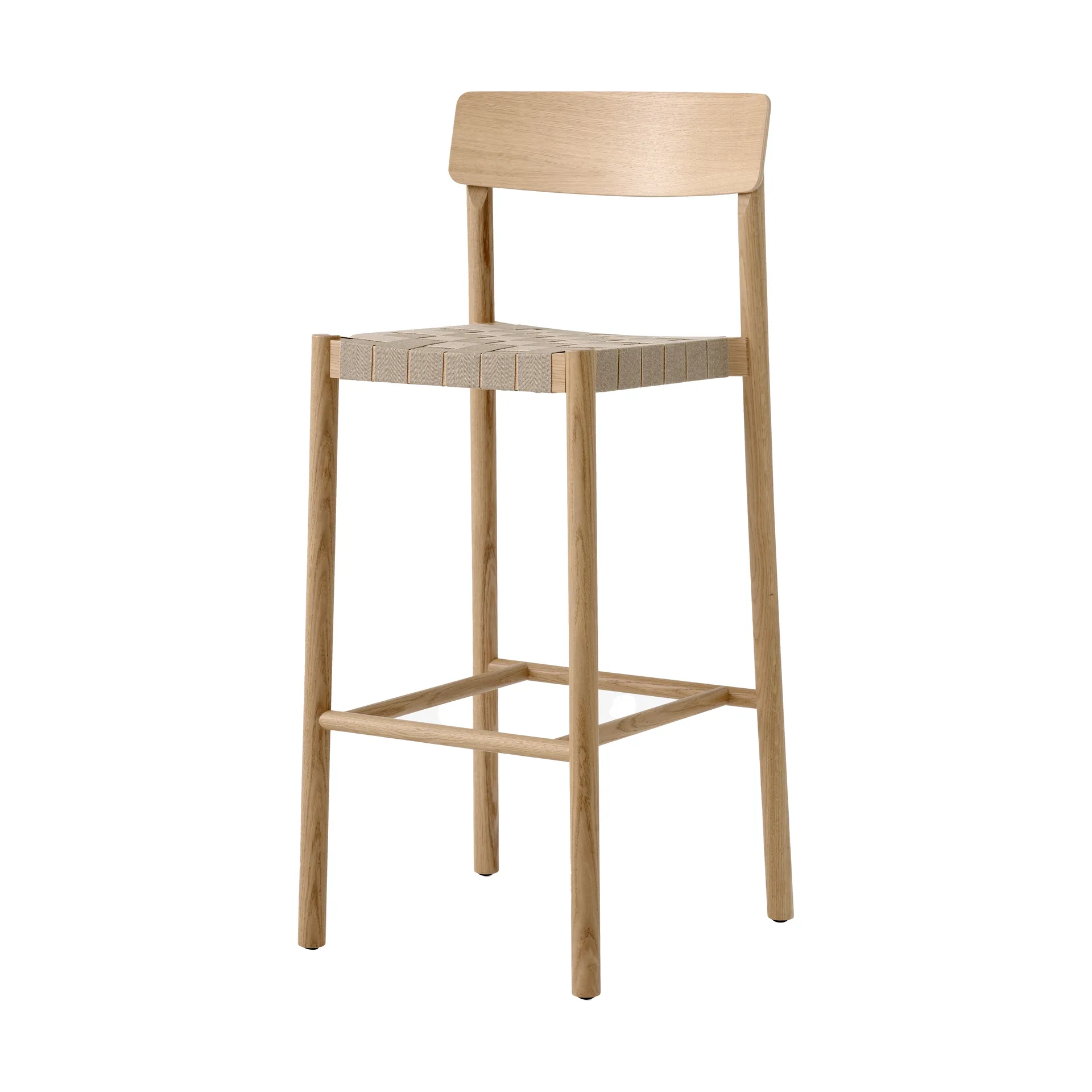 Betty TK15 Bar Chair baarituoli 75 cm, Lakattu tammi-luonnonvärinen pellava &Tradition
