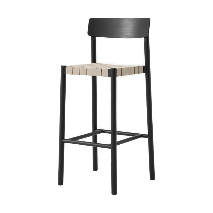 Betty TK15 Bar Chair baarituoli 75 cm - Mustalakattu saarni-luonnonvärinen pellava - &Tradition