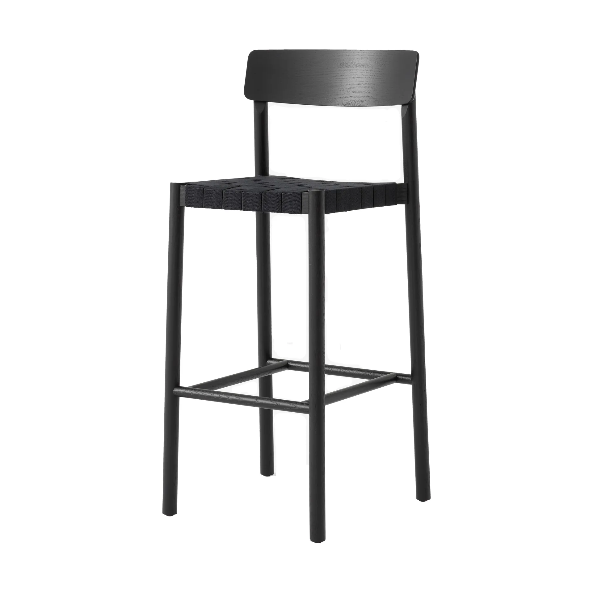 Betty TK15 Bar Chair baarituoli 75 cm, Mustalakattu saarni-musta pellava &Tradition