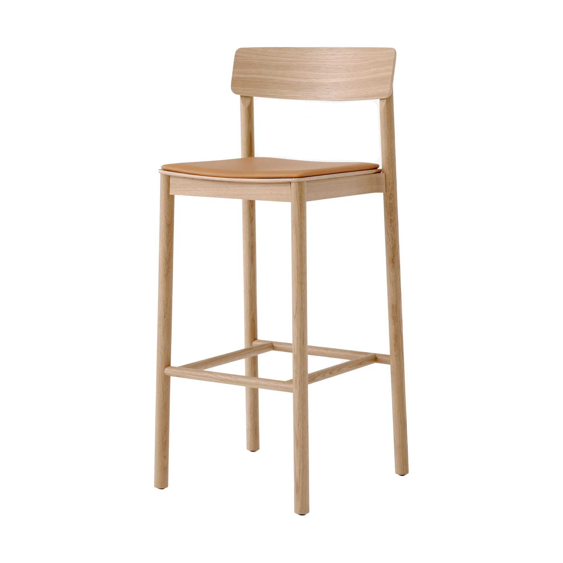 Betty TK17 Bar Chair baarituoli 75 cm, Noble konjakinvärinen nahka-lakattu tammi &Tradition