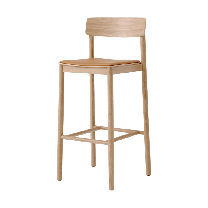 Betty TK17 Bar Chair baarituoli 75 cm - Noble konjakinvärinen nahka-lakattu tammi - &Tradition