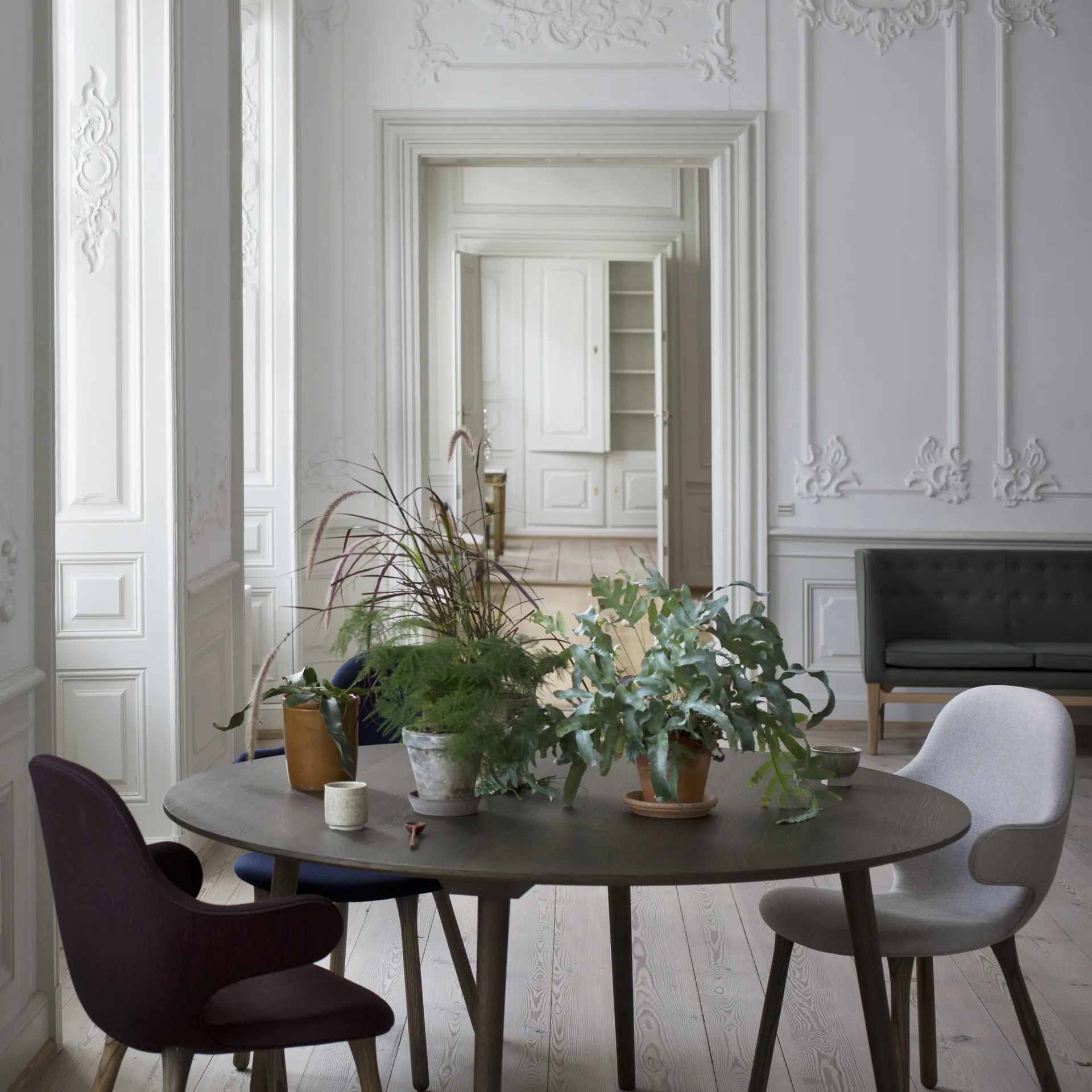 Catch JH1 -tuoli, Balder 782 dark blue-musta tammi &Tradition