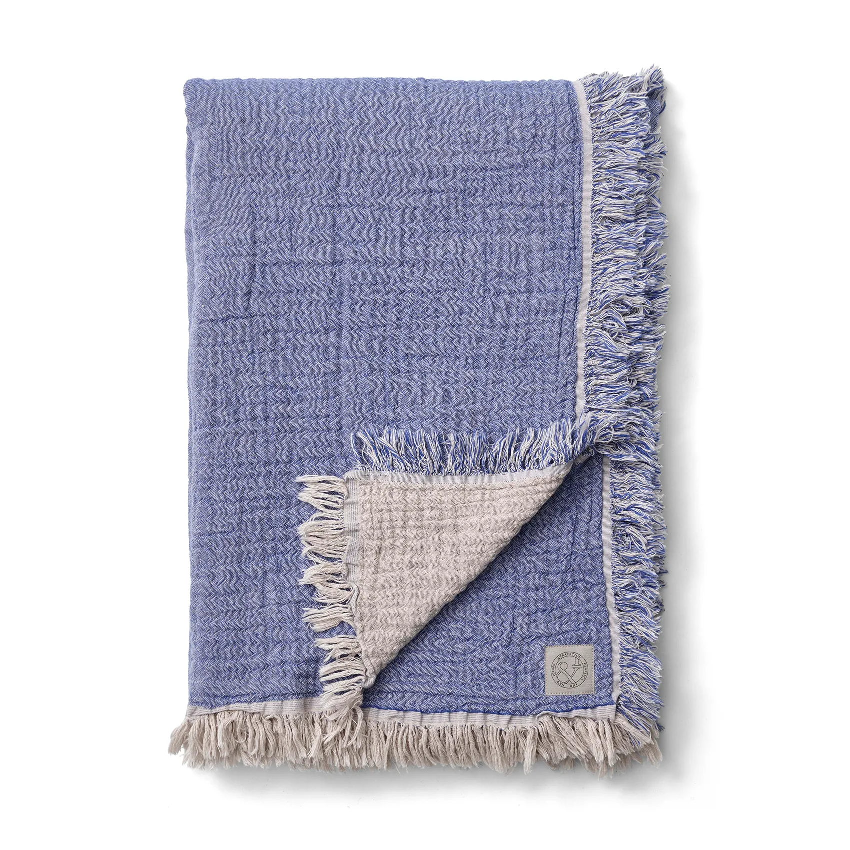 Collect puuvillahuopa SC32 140x210 cm, Cloud & Blue (beige-sininen) &Tradition