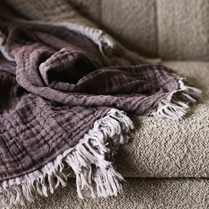 Collect puuvillahuopa SC32 140x210 cm, Cloud & Burgundy (beige-punainen) &Tradition