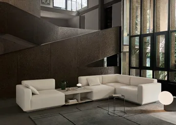 Develius EV3 sohvapöytä - Steel ivory, Ø89×40 cm - &Tradition