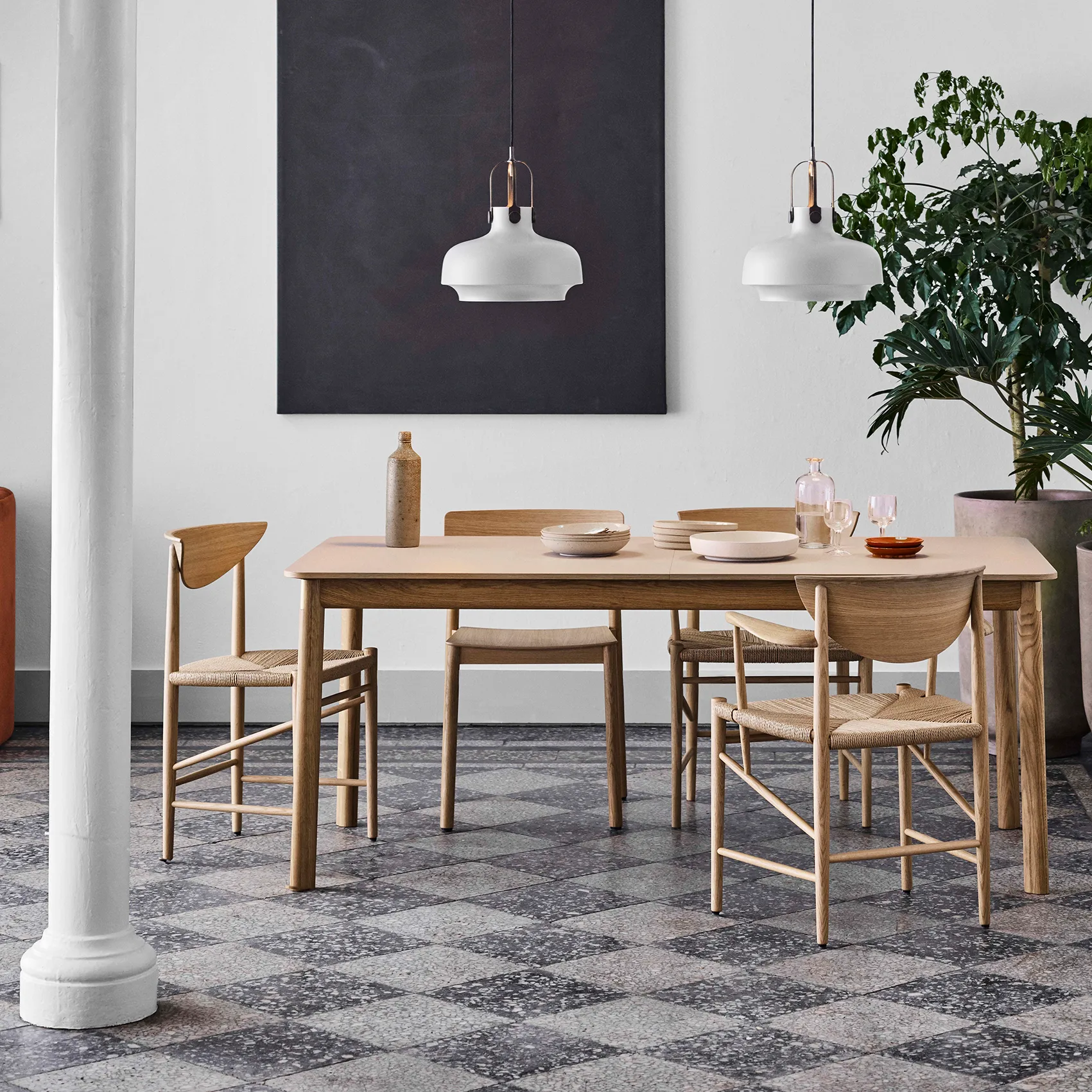 Drawn tuoli HM3, Valkoöljytty tammi &Tradition