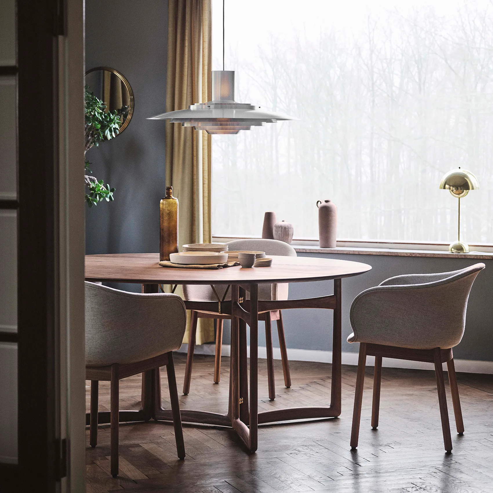 Drop Leaf -ruokapöytä HM6, Saksanpähkinä &Tradition