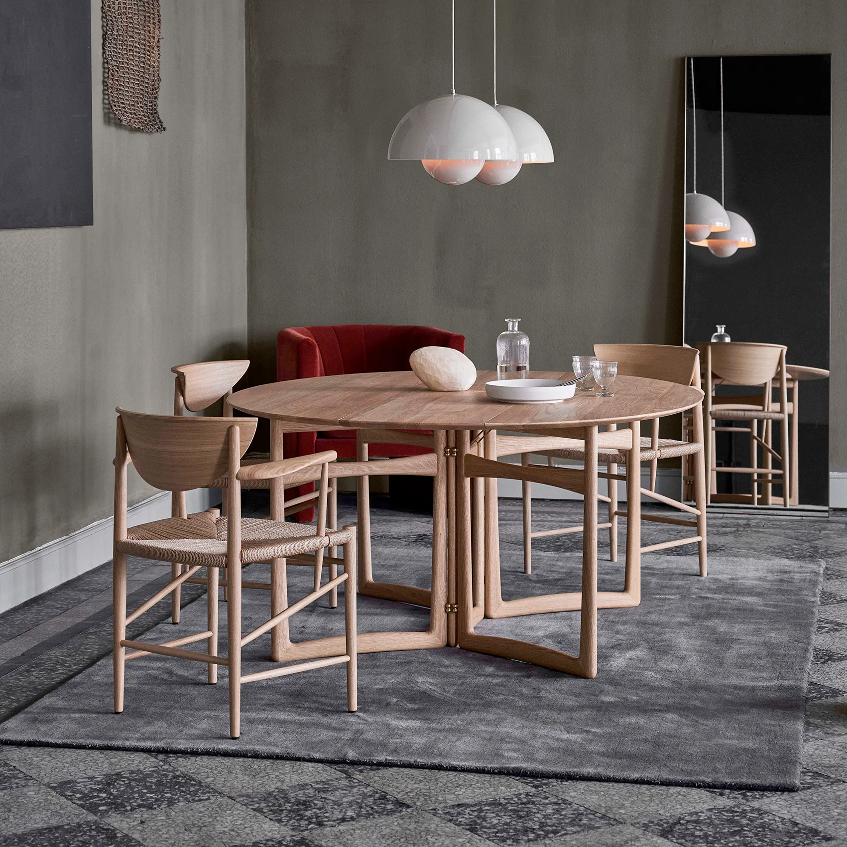 Drop Leaf -ruokapöytä HM6, Valkoöljytty tammi &Tradition