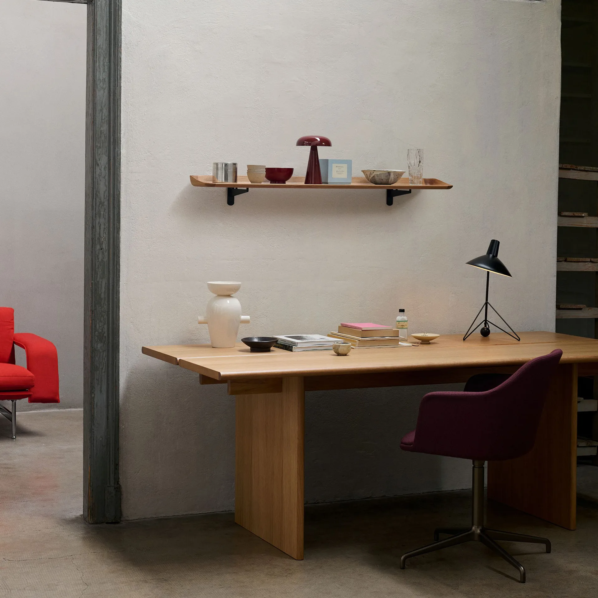 Guild HM15 hylly 120 cm, Solid lacquered oak &Tradition