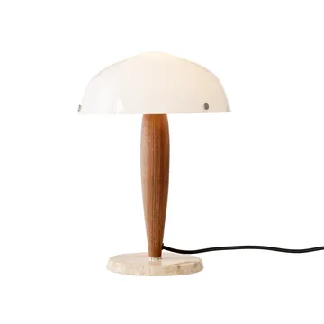 Herman SHY3 -pöytävalaisin - walnut & cream marble, tekstiilijohto - &Tradition