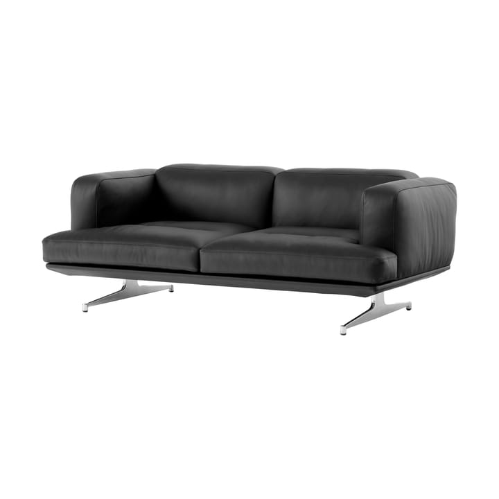 Inland AV22 sohva 2-paikkainen - Noble musta nahka-kiillotettu alumiini - &Tradition