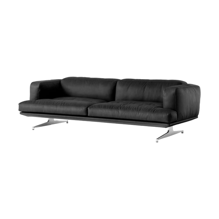 Inland AV23 3-istuttava sohva - Noble musta nahka-kiillotettu alumiini - &Tradition