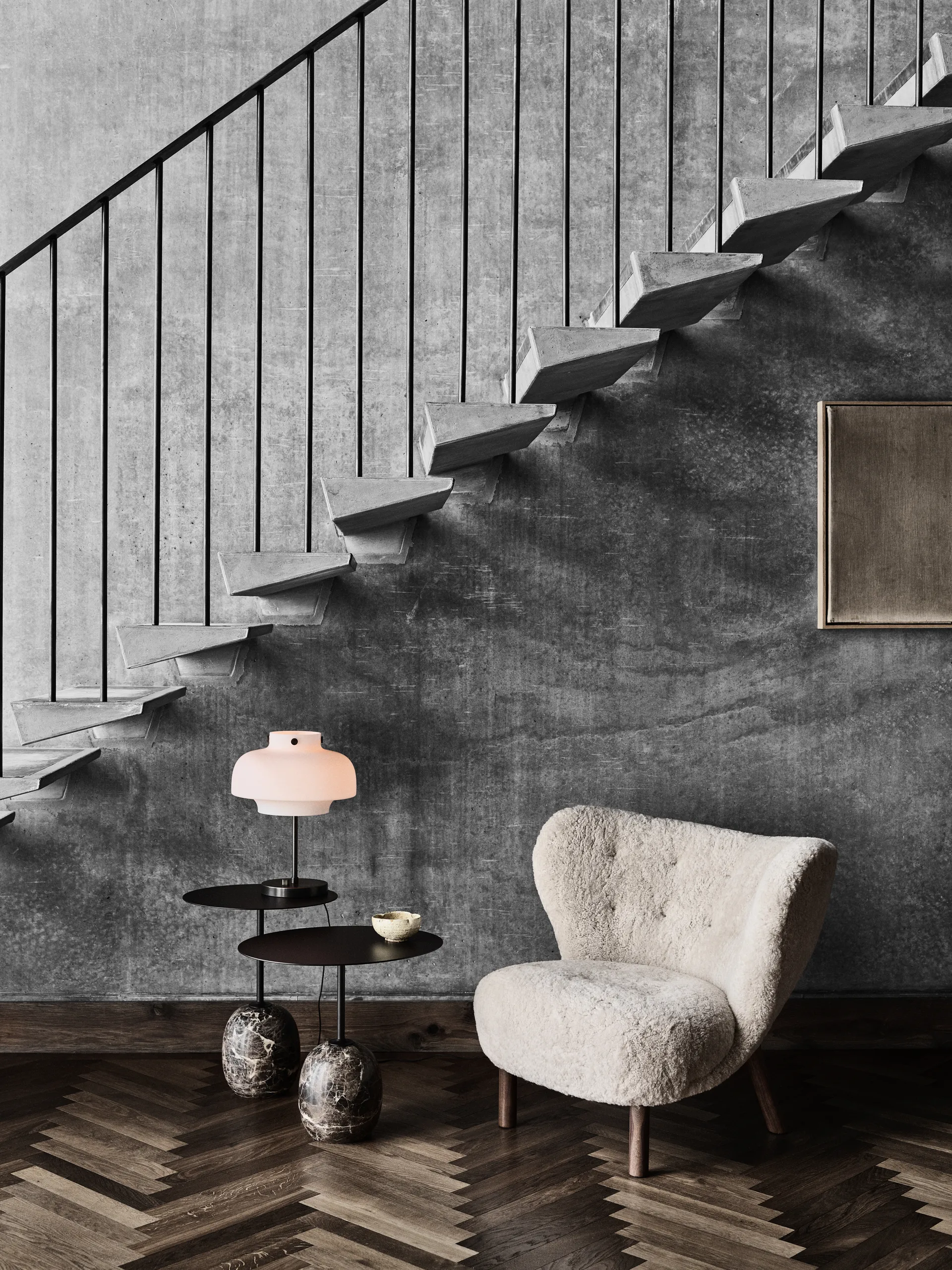 Lato pöytä LN8, Warm black-Emparador marble &Tradition