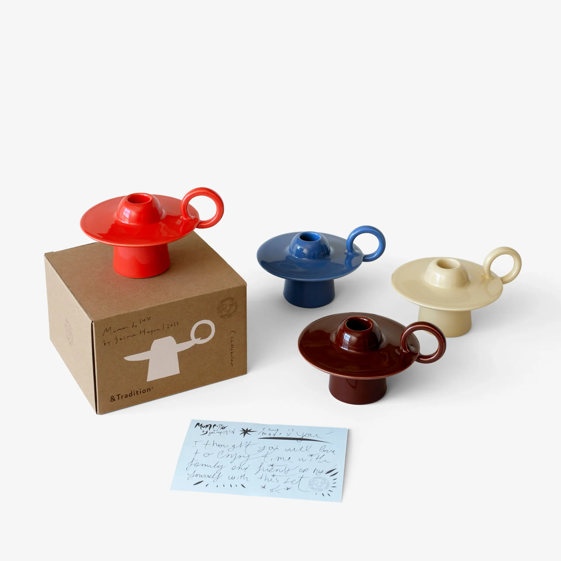 Momento JH39 -kynttilänjalka, Poppy Red &Tradition