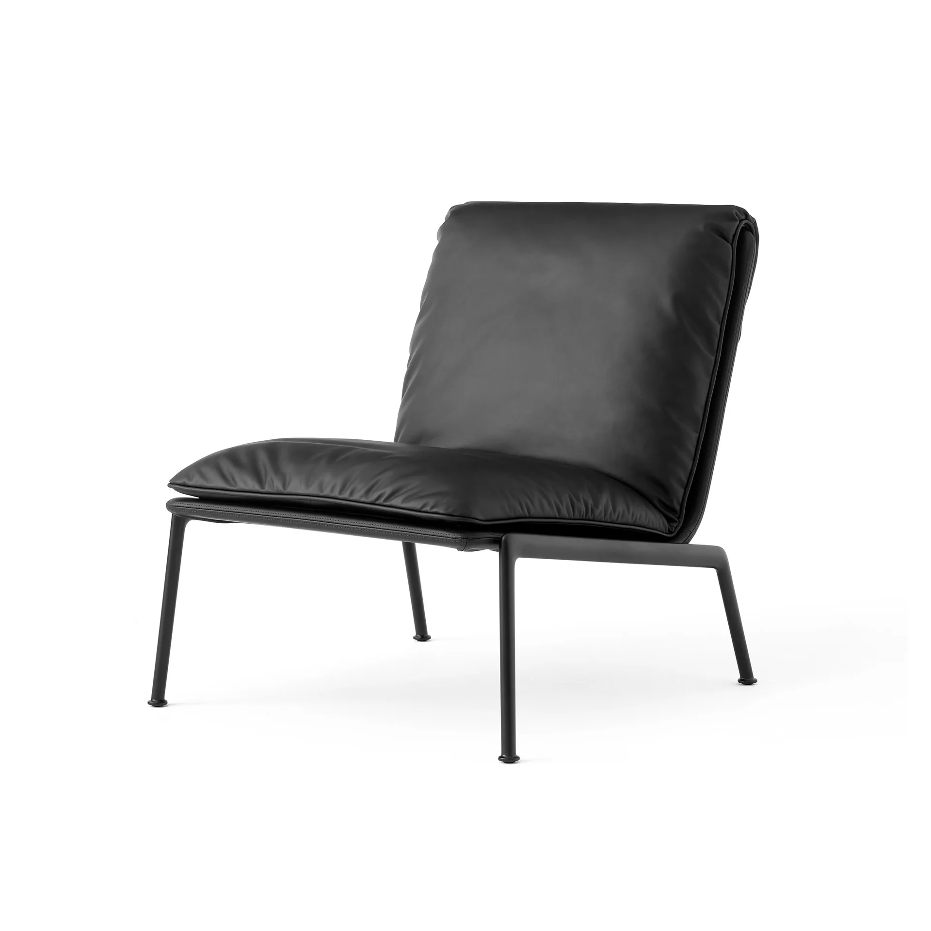 Muno LN18 lounge-nojatuoli, Warm black-Noble leather Black &Tradition