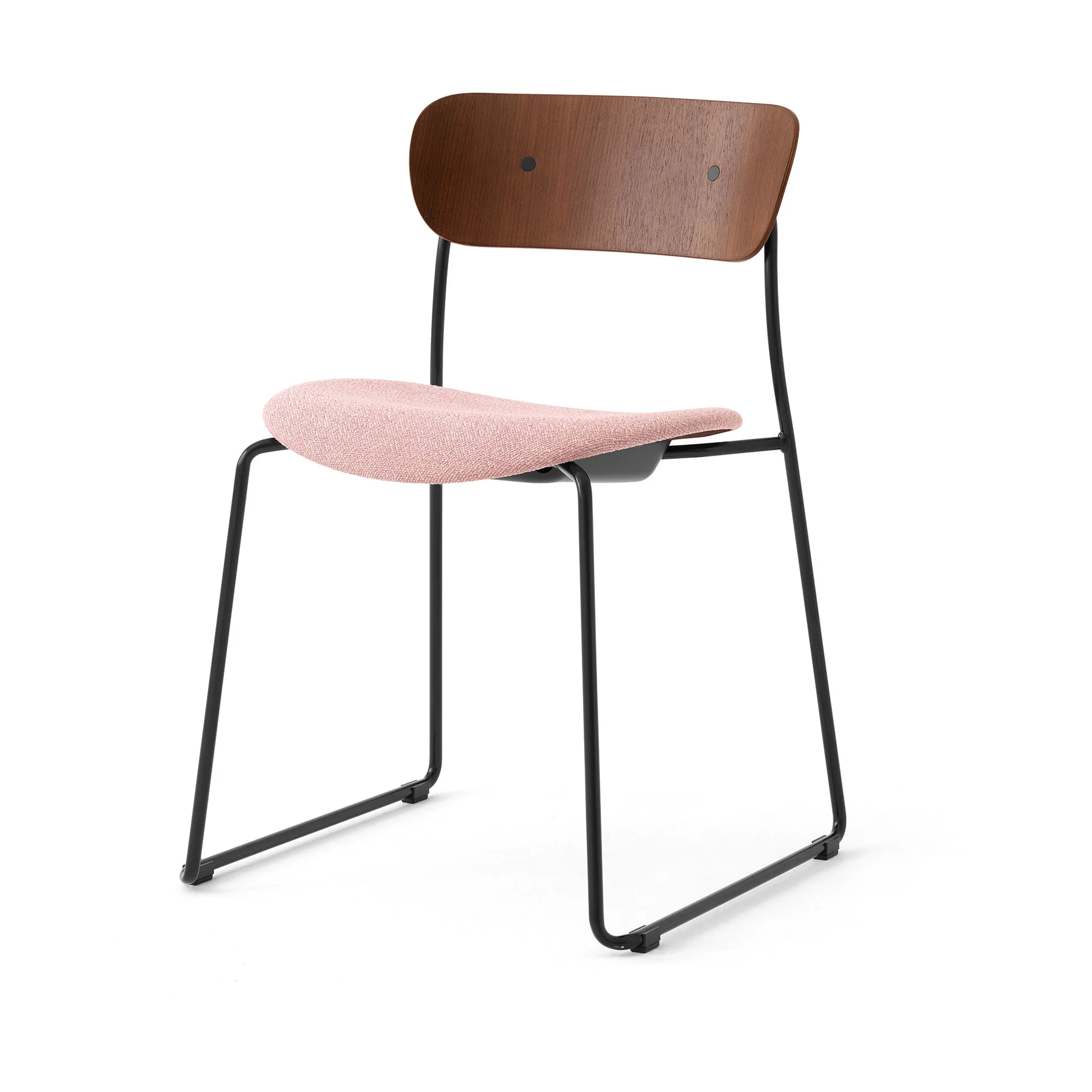 Pavilion AV52 tuoli verhoiltu istuinosa, Black-Ecriture 0640 &Tradition