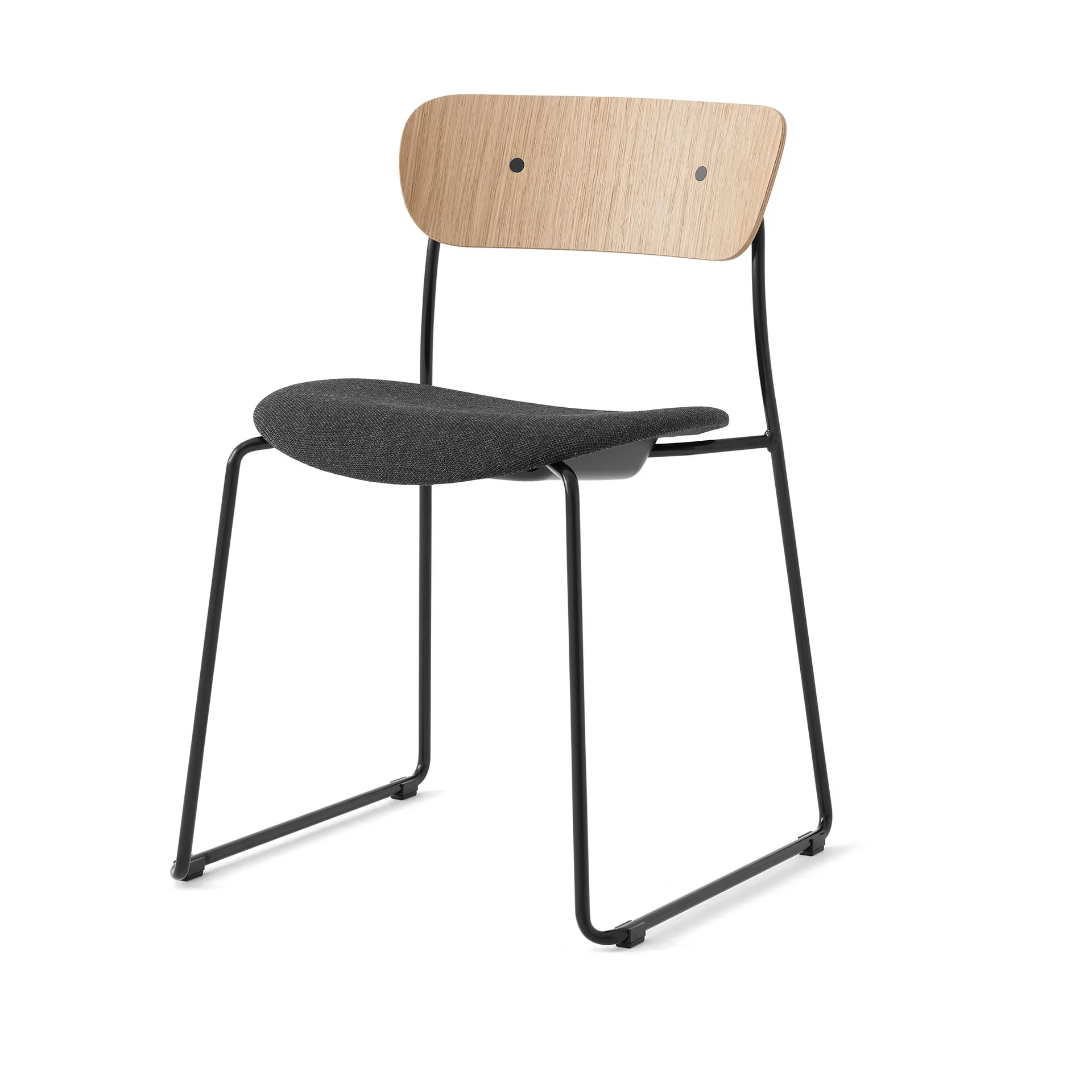 Pavilion AV52 tuoli verhoiltu istuinosa, Black-Re-wool 0198 &Tradition